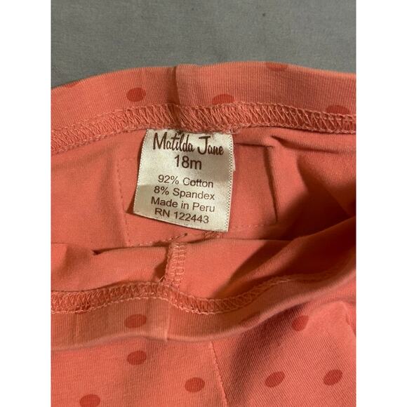 Matilda Jane Pink PolkaDot Girls 18 Month Leggings - Picture 3 of 3